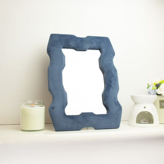 Miroir souple ondulé Cadre épais Bleu royal