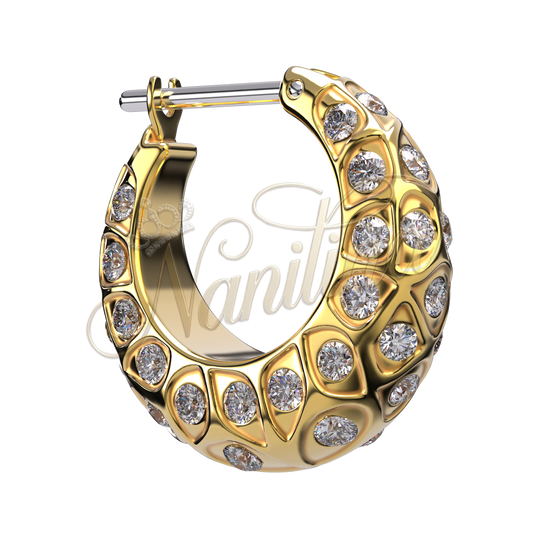 Boucles d'Oreilles Pivoine Doré 16mm Or - Créoles Plaqué Or