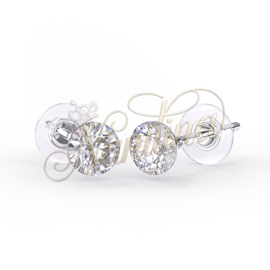 Boucles d'Oreilles Swarovski 4mm - Cristal Blanc Zircon Cubique