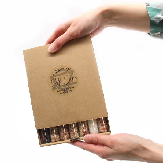 Coffret cadeau 7 sachets sels bain flacons