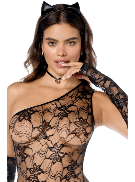 Costume sexy de chatte 5 pièces