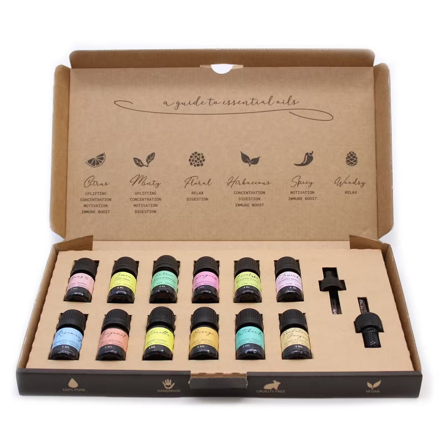 Coffret 12 huiles essentielles aromathérapie
