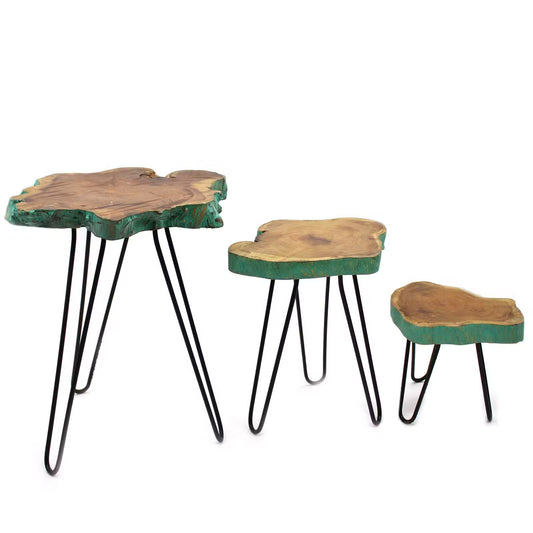 Lot de 3 supports à plantes en bois Gamell