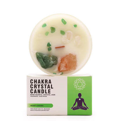 Bougie cristal Chakra cire soja pierres précieuses - 7 chakras