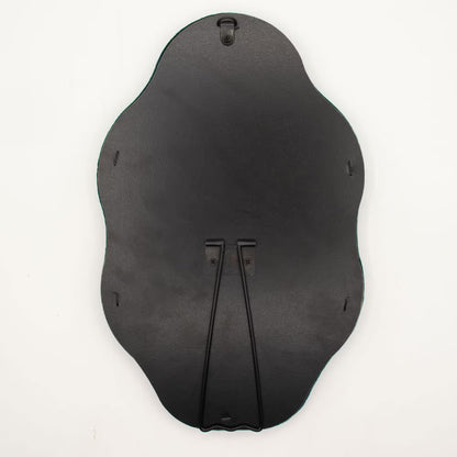 Miroir souple ondulé Galet ovale Bleu sarcelle royal