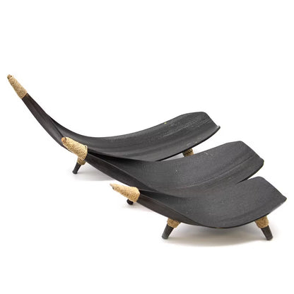 Bols fruits feuille coco Whitewash lot 3