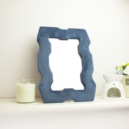 Miroir souple ondulé Cadre épais Bleu royal