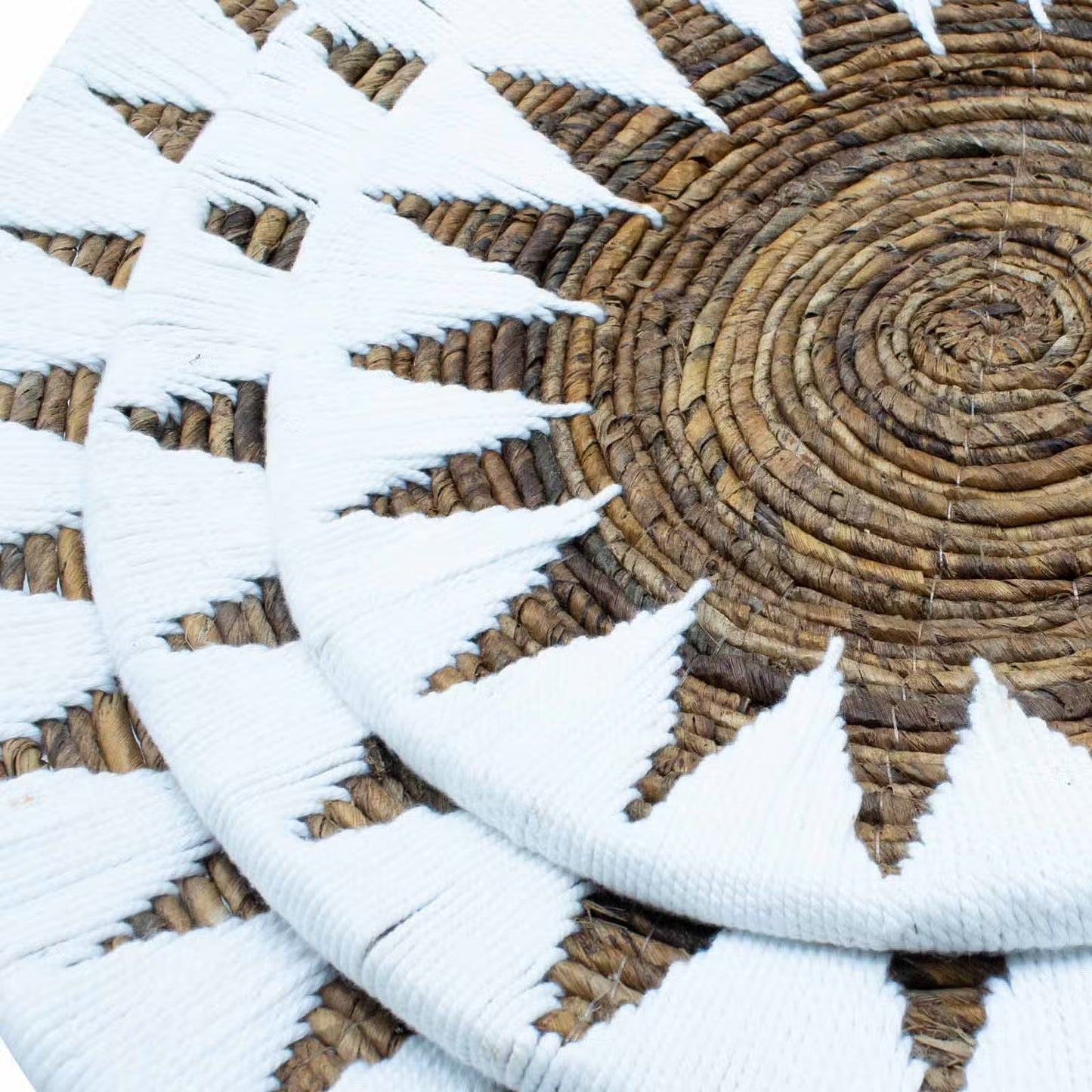 Ensemble 3 bols décoratifs jonc mer crème