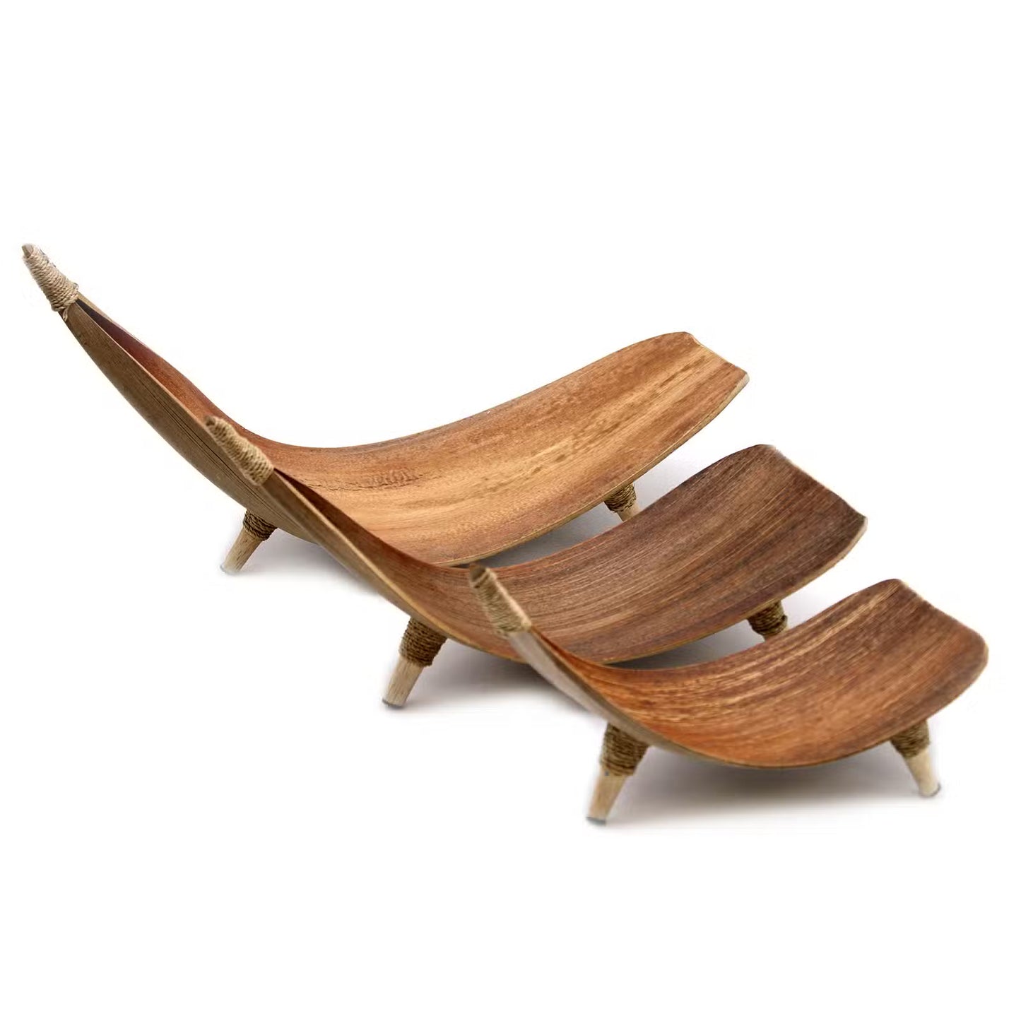 Bols fruits feuille coco Whitewash lot 3