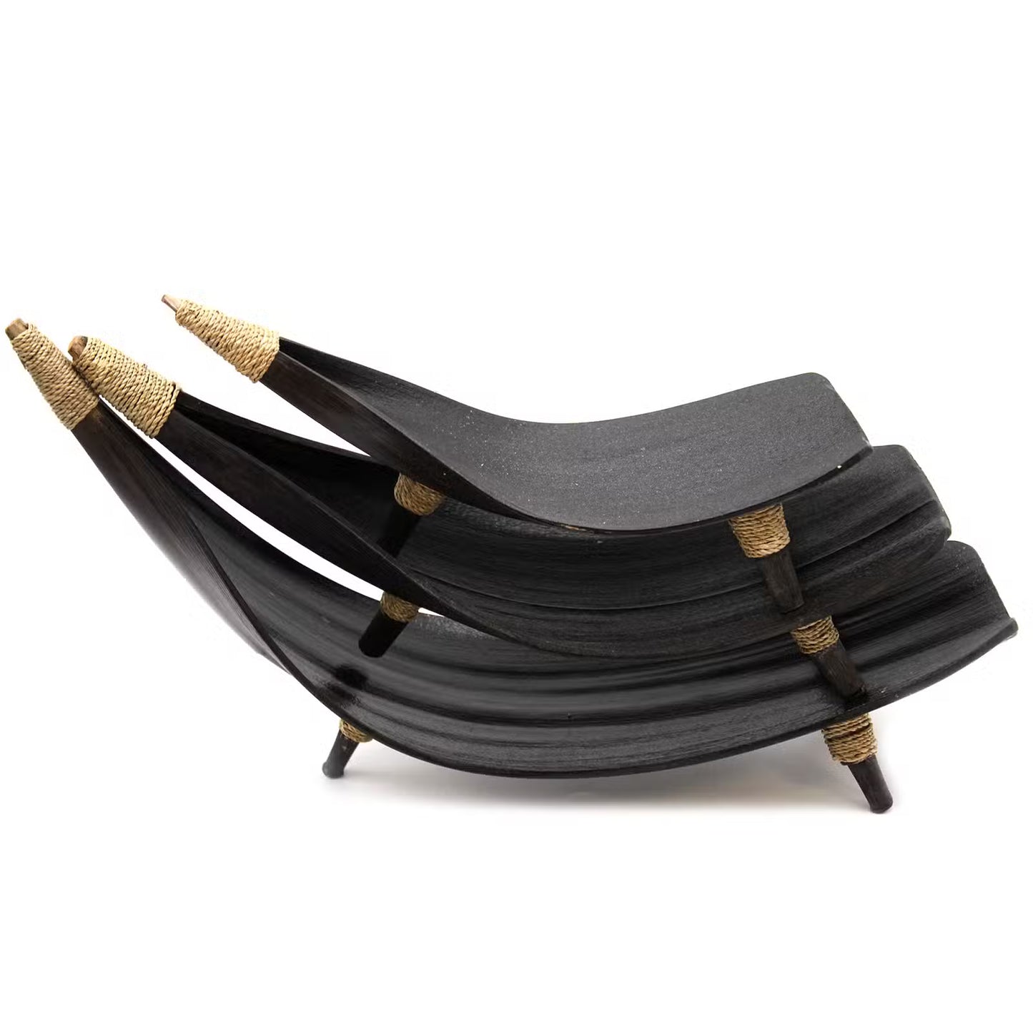 Bols fruits feuille coco Whitewash lot 3