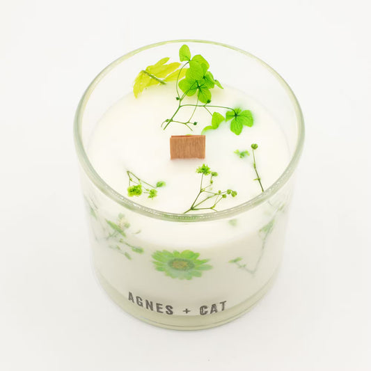 Bougie botanique Agnes + Cat cire soja mèche bois - 6 variantes