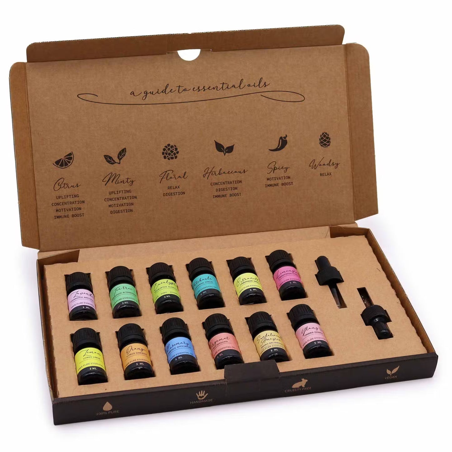 Coffret 12 huiles essentielles aromathérapie