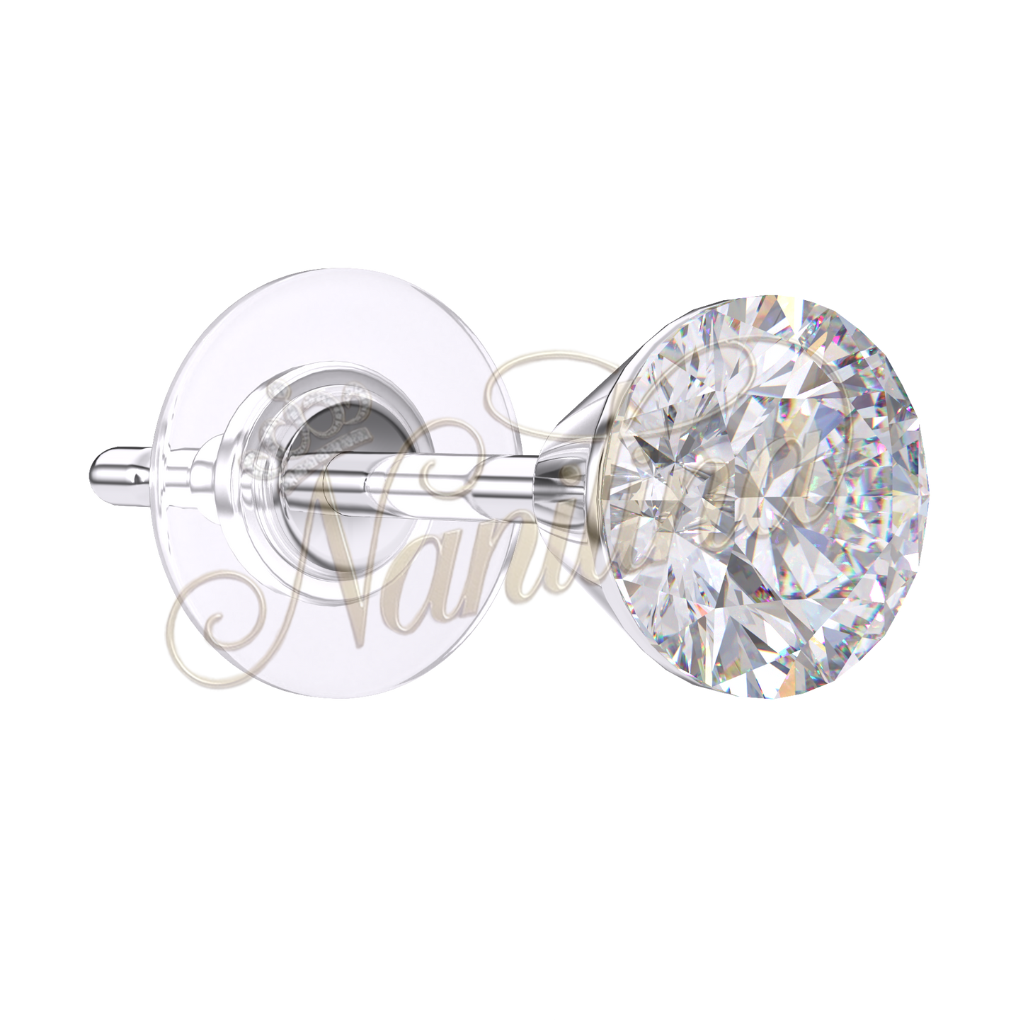 Boucles d'Oreilles Swarovski 4mm - Cristal Blanc Zircon Cubique