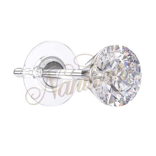 Boucles d'Oreilles Swarovski 4mm - Cristal Blanc Zircon Cubique
