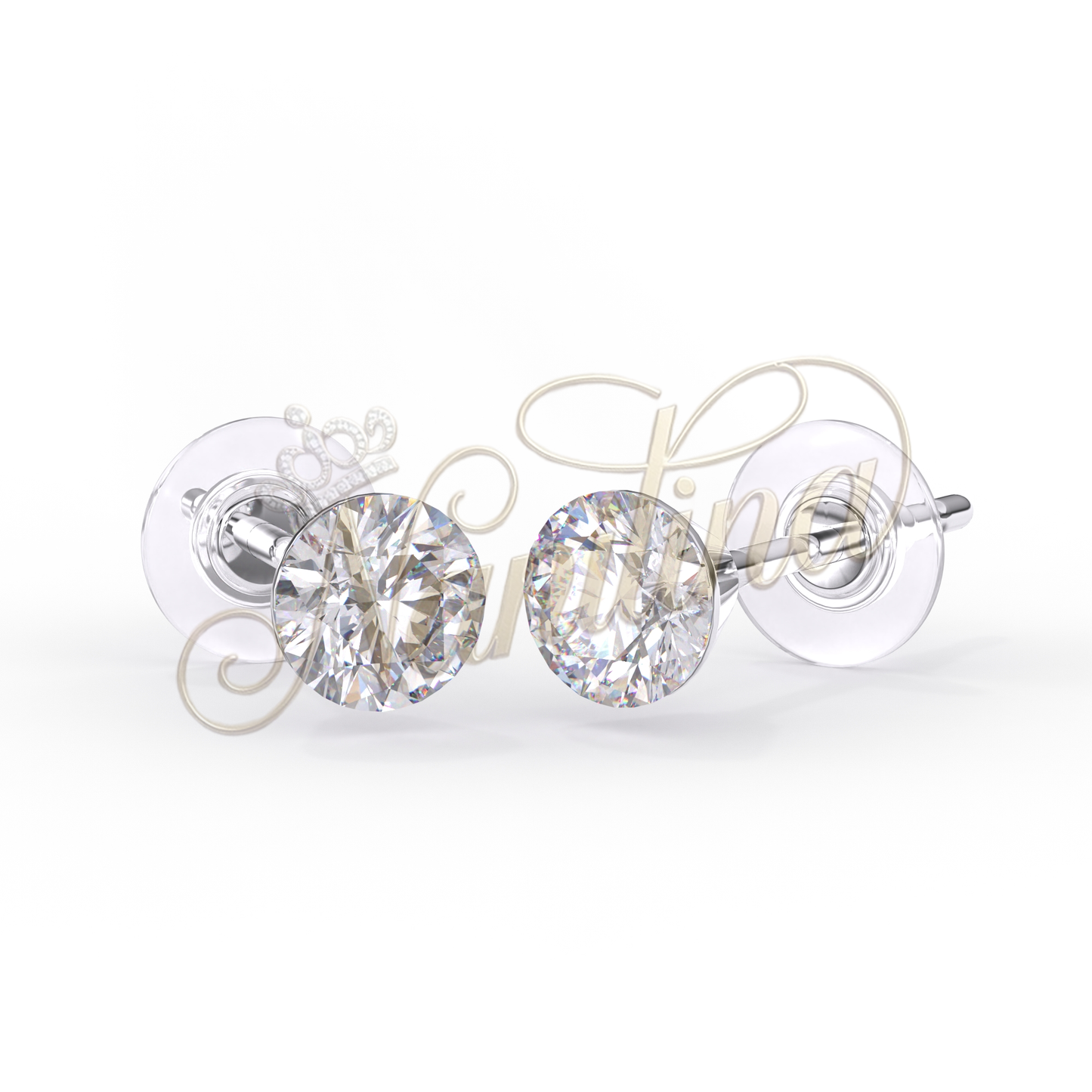 Boucles d'Oreilles Swarovski 4mm - Cristal Blanc Zircon Cubique