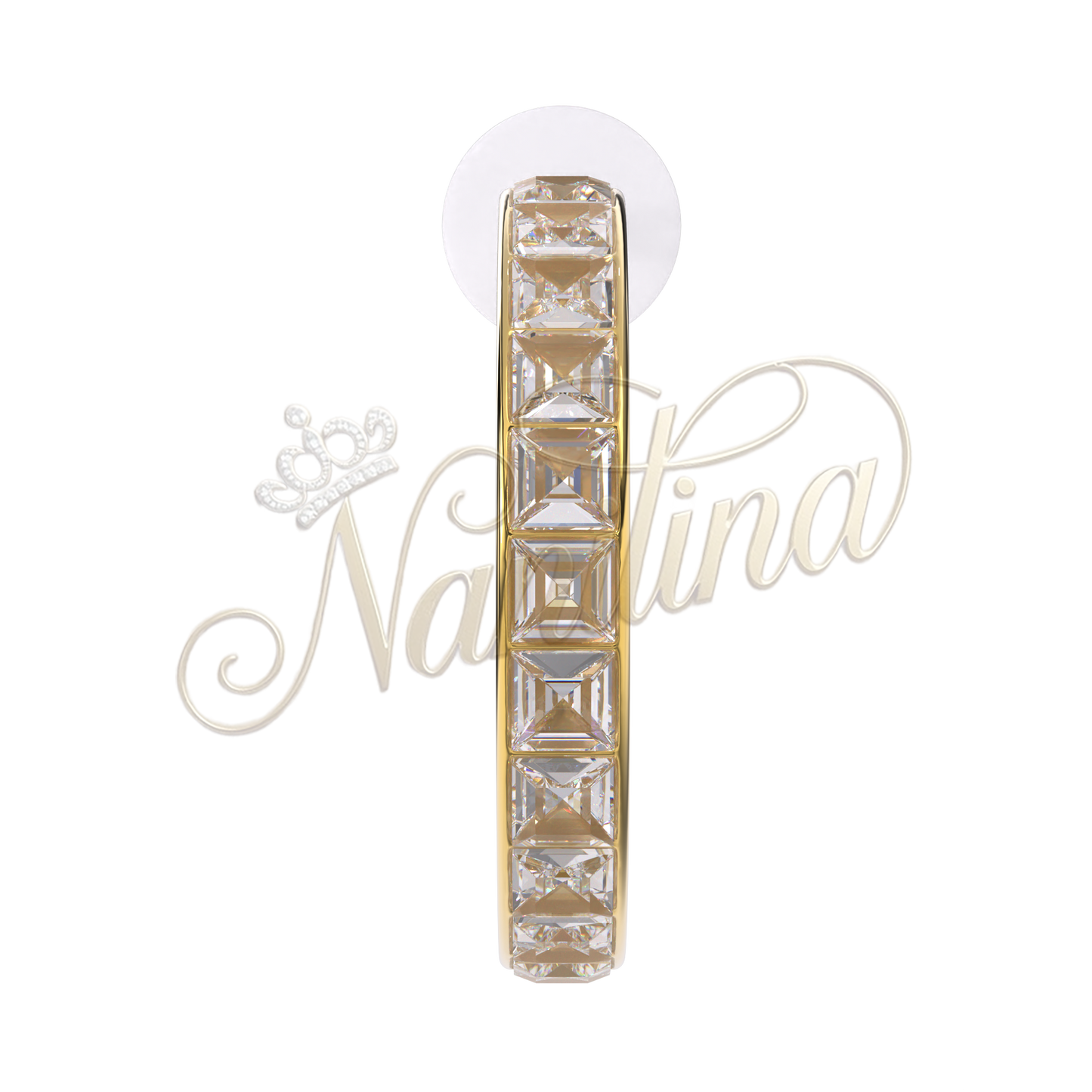 Boucles d'Oreilles Ustica 25mm Or - Cristaux Blancs Plaqué Or