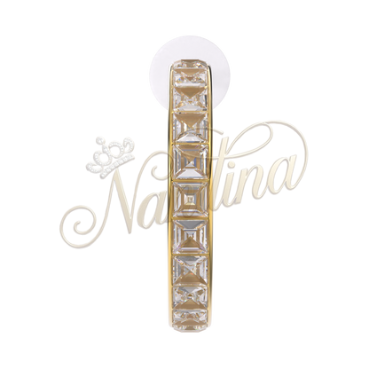 Boucles d'Oreilles Ustica 25mm Or - Cristaux Blancs Plaqué Or