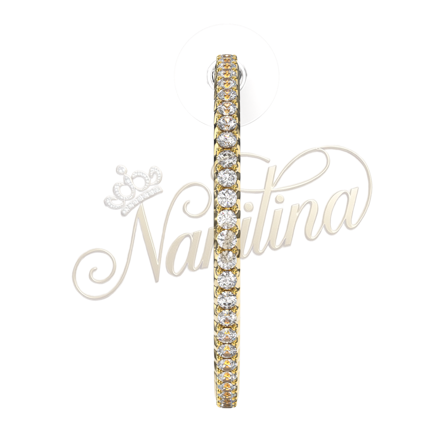 Créoles LIORA 25mm Or - Strass Cristal Plaqué Or 18K