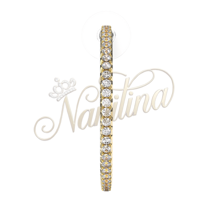 Créoles LIORA 25mm Or - Strass Cristal Plaqué Or 18K