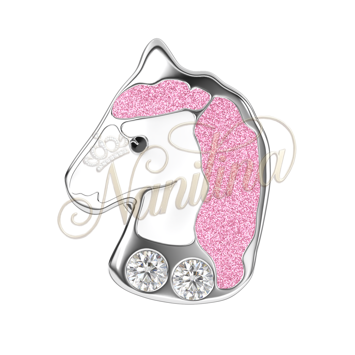 Boucles d'Oreilles Licorne Rose 8mm - Cristal Swarovski Enfants