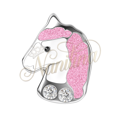 Boucles d'Oreilles Licorne Rose 8mm - Cristal Swarovski Enfants