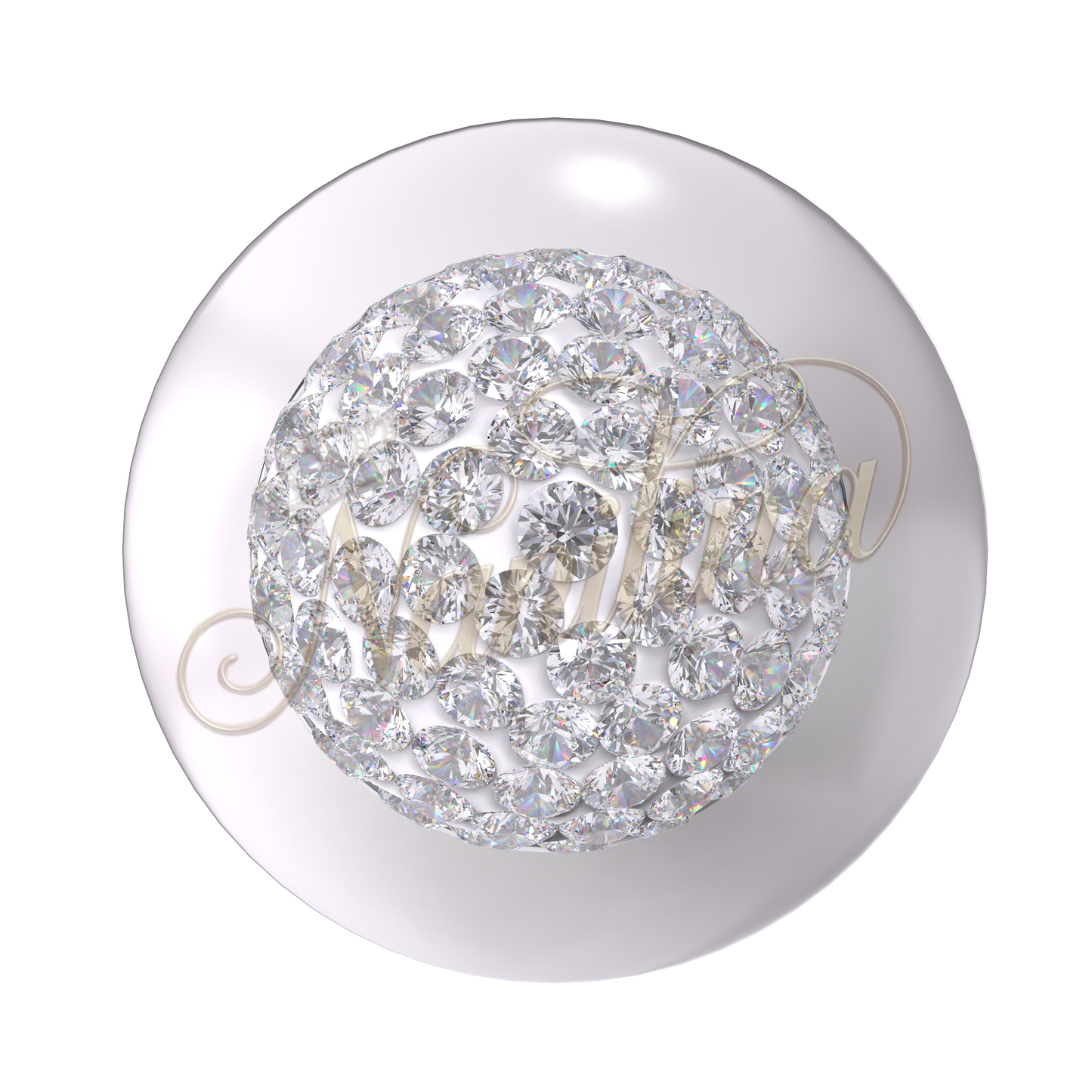 Boucles d'Oreilles Double Boule 8mm/14mm - Perle Blanche Cristal