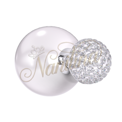 Boucles d'Oreilles Double Boule 8mm/14mm - Perle Blanche Cristal