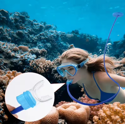 Tuba Pliable en Silicone Anti-Étouffement — Natation & Plongée