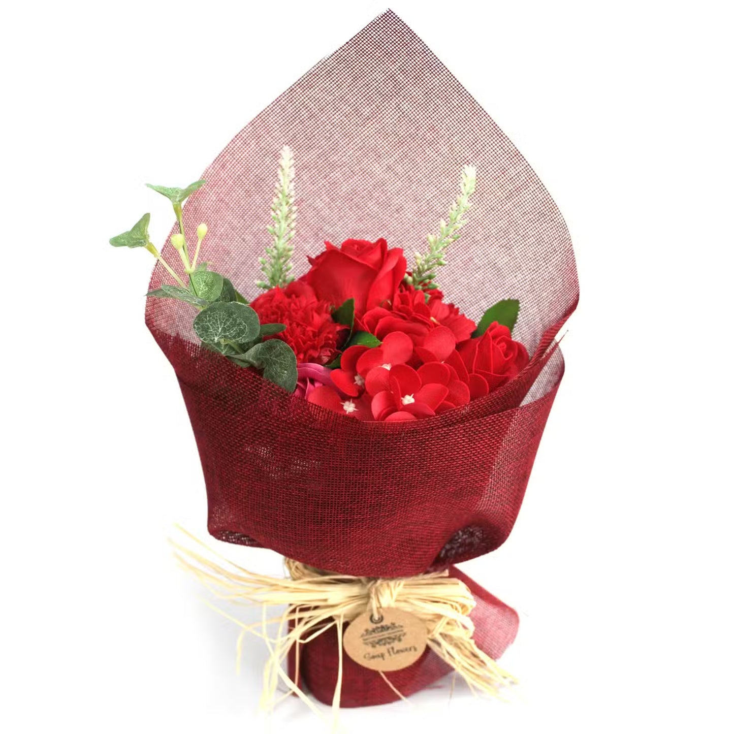 Bouquet fleurs savon sur pied Rose
