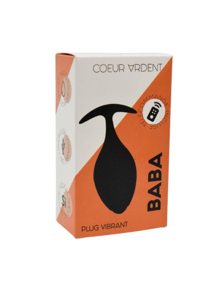BABA, Plug vibrant anal noir USB avec télécommande