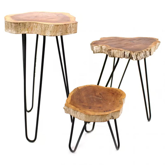 Lot de 3 supports à plantes en bois Gamell
