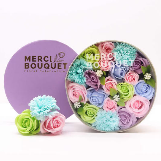 Boîte ronde - Fleurs de savon