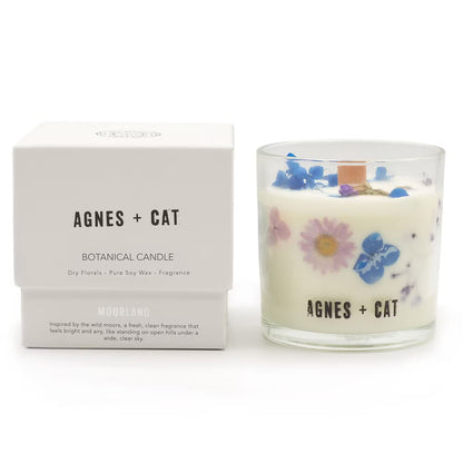 Bougie botanique Agnes + Cat cire soja mèche bois - 6 variantes