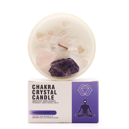 Bougie cristal Chakra cire soja pierres précieuses - 7 chakras