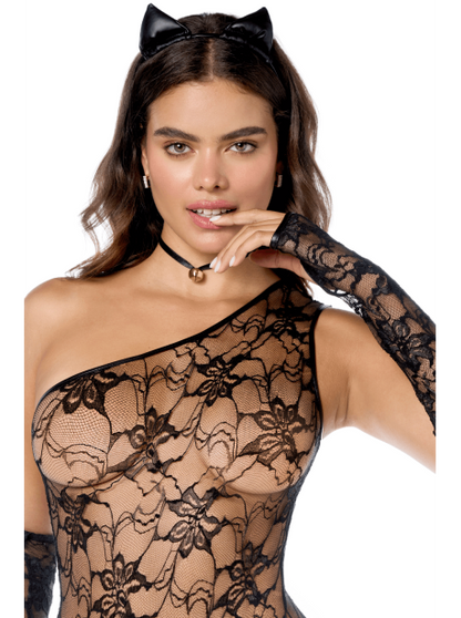 Costume sexy de chatte 5 pièces