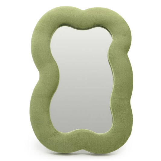 Miroir souple ondulé Grand nuage Vert mousse