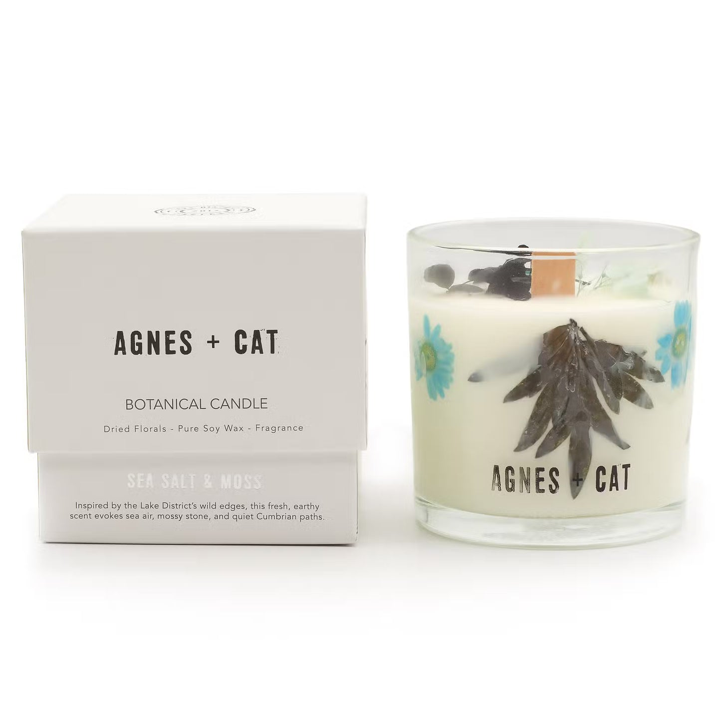 Bougie botanique Agnes + Cat cire soja mèche bois - 6 variantes