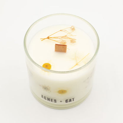 Bougie botanique Agnes + Cat cire soja mèche bois - 6 variantes