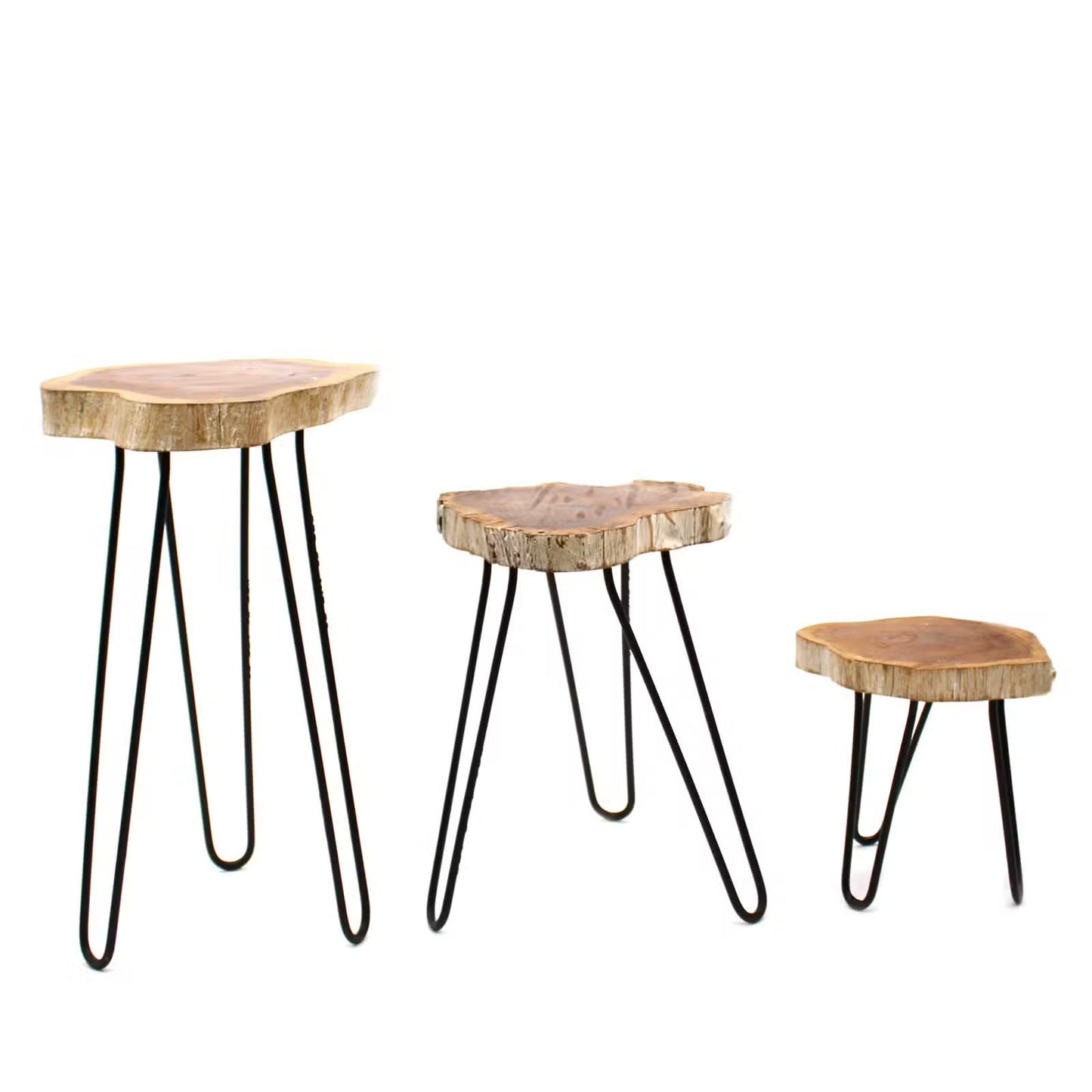 Lot de 3 supports à plantes en bois Gamell