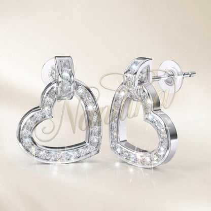 Boucles d'Oreilles Cœur Montecarlo 12mm Or & Noir - Cristal & Strass