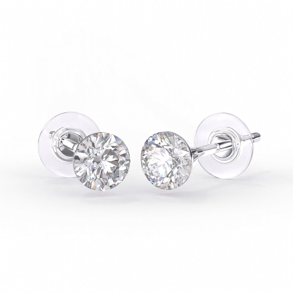Boucles d'Oreilles Swarovski 4mm - Cristal Blanc Zircon Cubique