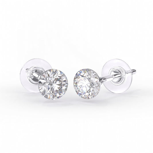 Boucles d'Oreilles Swarovski 4mm - Cristal Blanc Zircon Cubique