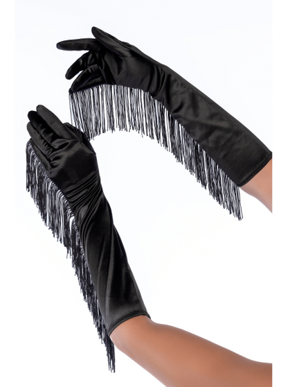 Une paire de gants noirs avec franges - Mapalé